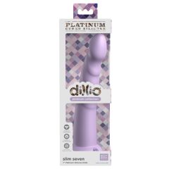   Dillio Slim Seven - dildo stimulator cu ventuză și gland formă (20cm) - violet