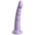 Dillio Slim Seven - dildo stimulant ventuzat (20cm) - mov