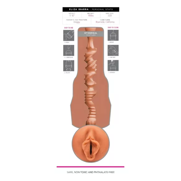 Fleshlight Eliza Ibarra Ethereal - vagin artificial realist (culoare naturală)