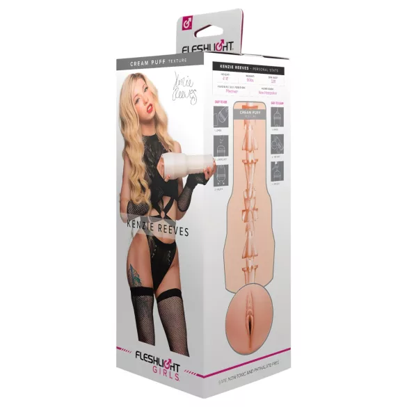 Fleshlight Kenzie Reeves Creampuff - vagin realist (culoare naturală)