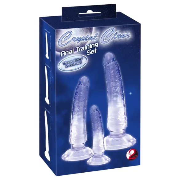Crystal Clear - set dildouri anale pentru antrenament - 3 bucăți