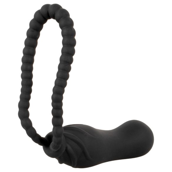 Black Velvets - dildo cu curea - dimensiune ajustabilă - silicon negru