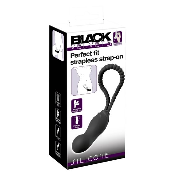 Black Velvet Perfect Fit - dildo atașabil fără curea (negru)