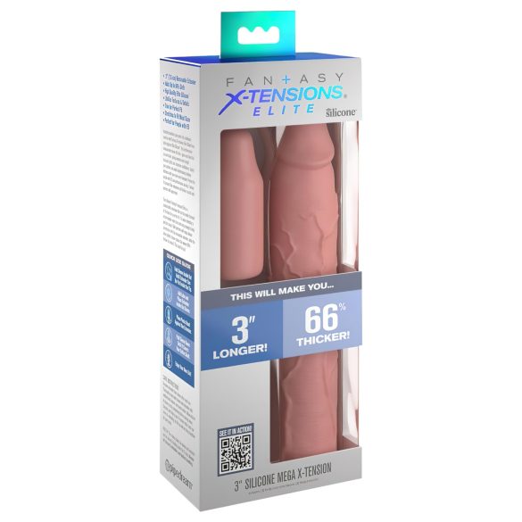 X-TENSION Elite 3 - extensie penis reglabilă - silicon natur