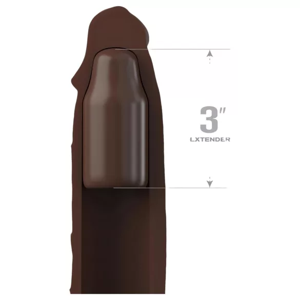 Pipedream - X-TENSION Elite 3 - mânecă peniană cu inel pentru testicule (maro)