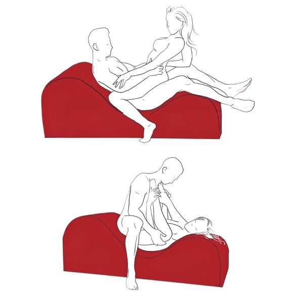Liberator Esse Lounger - sofă erotică versatilă 3 piese (roșu)