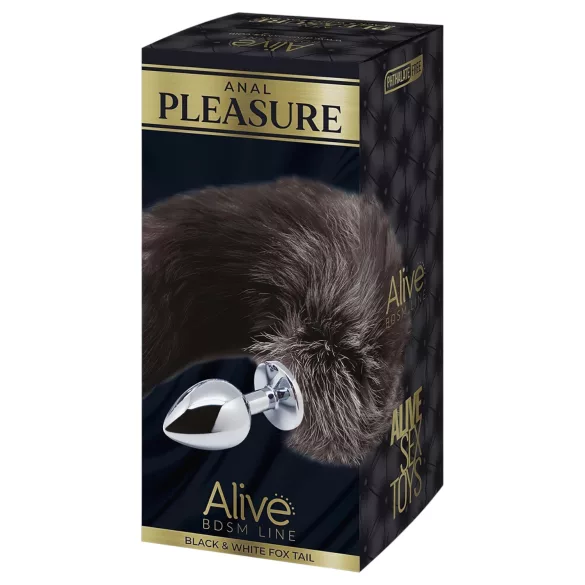 Alive Anal Pleasure - dopă anală medie cu coadă de vulpe (argintiu)
