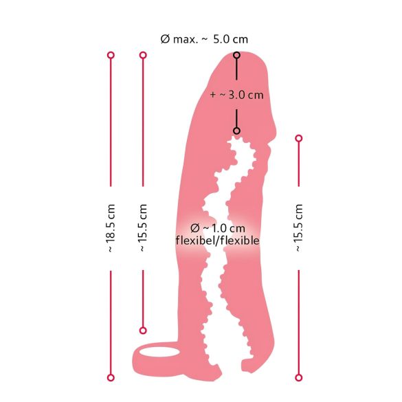 Nature Skin - prelungitor penis și vagin artificial - 18cm - culoare naturală