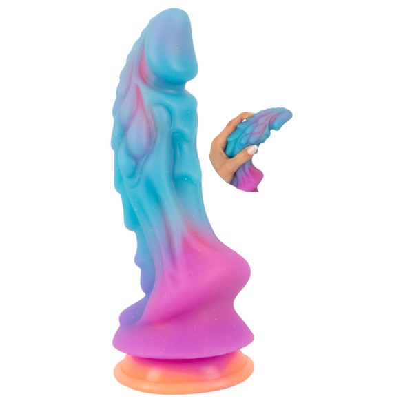 Beasty Cocks - dildo extraterestru din silicon - albastru-portocaliu