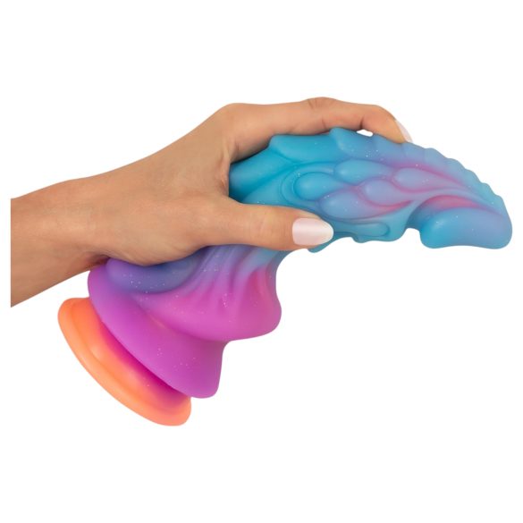 Beasty Cocks - dildo extraterestru din silicon - albastru-portocaliu