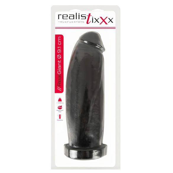 Realistixxx Real Giant - dildo realist uriaș - 30 cm - negru