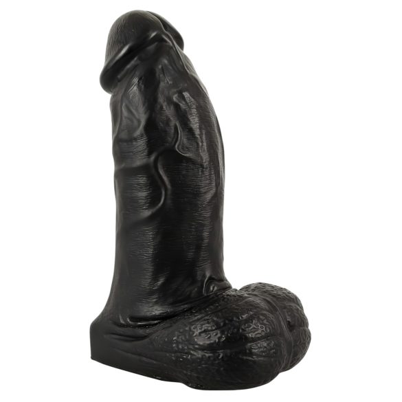 Realistixxx Real Giant - dildo uriaș cu testicule - 22 cm (negru)