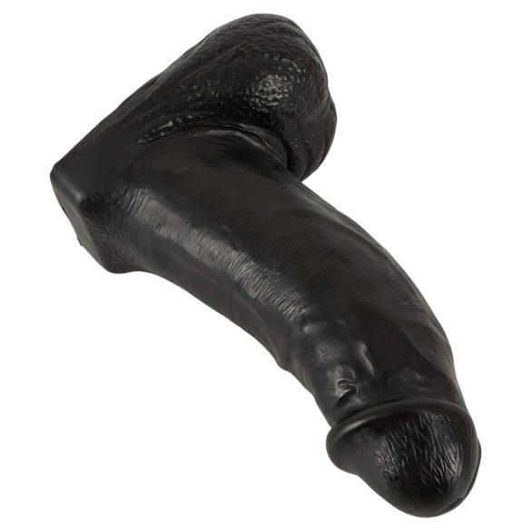 Realistixxx Real Giant - dildo negru uriaș cu testicule - 22 cm