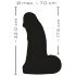 Realistixxx Real Giant - dildo uriaș cu testicule - 22 cm (negru)
