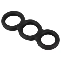 Erecto - set 3 inele pentru penis - silicon negru