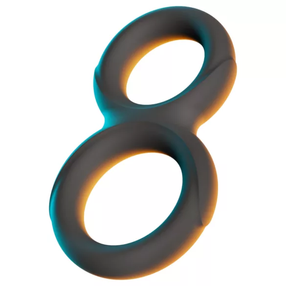 Erecto - inel dublu pentru penis - silicon negru