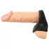Erecto - inel pentru penis cu extensie testiculară - silicon negru