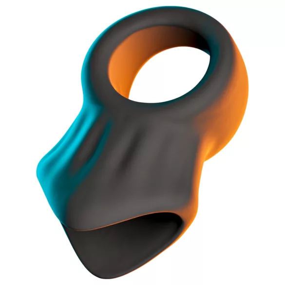 Erecto - inel pentru penis cu extensie testiculară - silicon negru