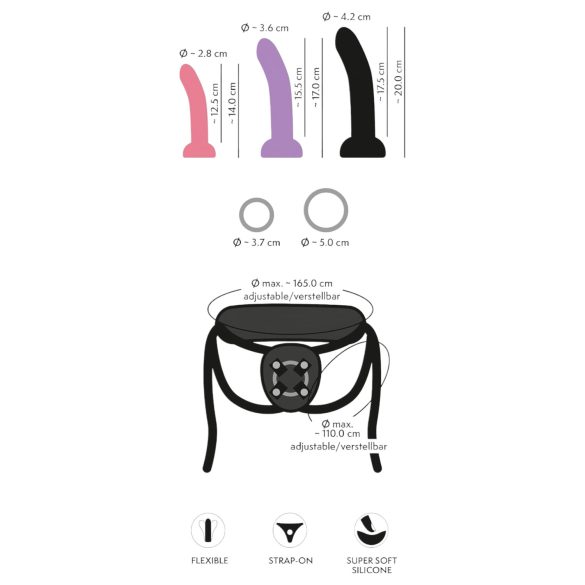 You2Toys - set dildo cu ham - negru