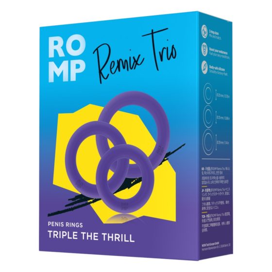 ROMP Remix Trio - set inele penis - 3 buc (violet)