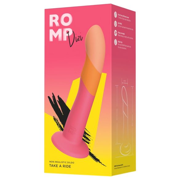 ROMP Dizi - dildo flexibil din silicon - roz-portocaliu