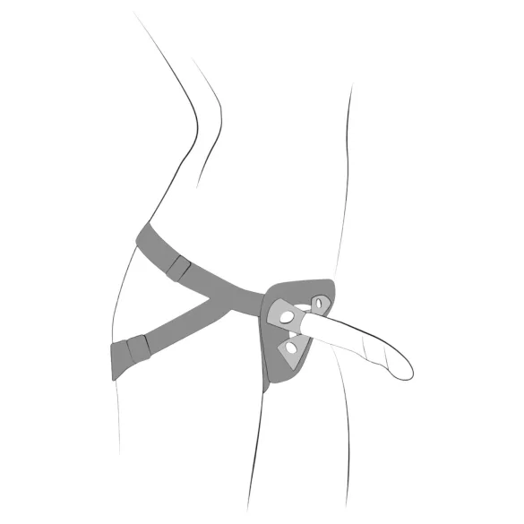 ROMP Piccolo - set pegging pentru cupluri - silicon negru-albastru