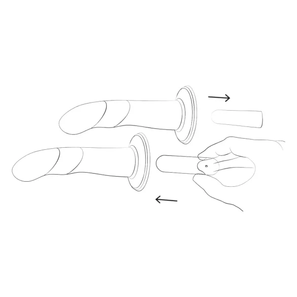 ROMP Piccolo - set pegging pentru cupluri - silicon negru-albastru
