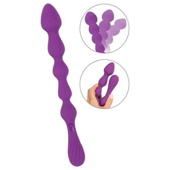 You2Toys - Dildo flexibil violet cu bile pentru plăceri senzuale