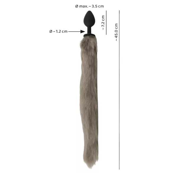You2Toys - dop anal din silicon cu coadă - gri