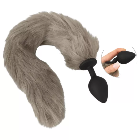 You2Toys - dop anal din silicon cu coadă - gri