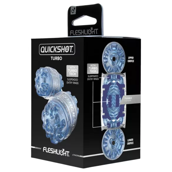 Fleshlight Quickshot Turbo - masturbator de călătorie compact - albastru