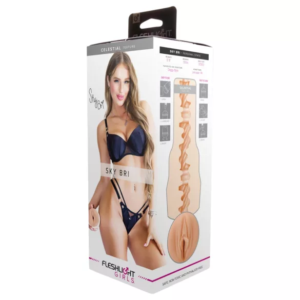 Fleshlight - vagin realist - textură internă Bri Celestial - culoare naturală