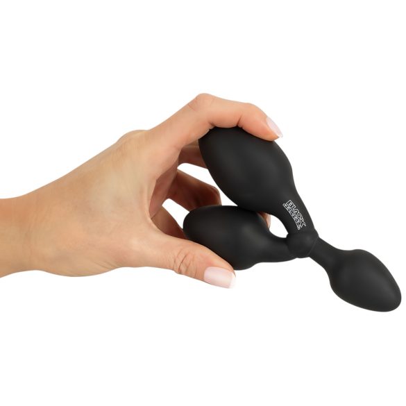 Black Velvets - dop anal triplu - silicon negru