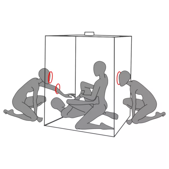 Secretdome - Cabina BDSM cu deschizături (negru)