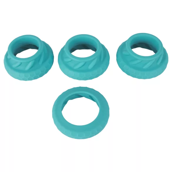 You2Toys - Set de inele 3în1 pentru penis și scrot (turcoaz)