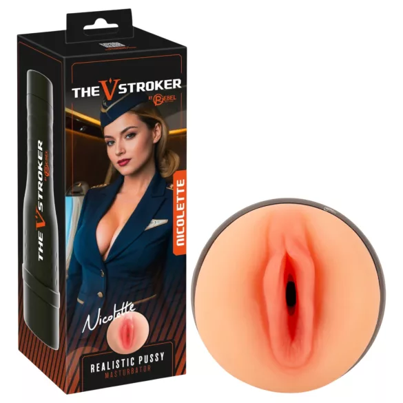 Rebel The V-Stroker Nicolette - vagină masturbator realistă (culoarea pielii)
