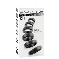   You2Toys - set de inele pentru penis și testicule (negru) - 6 buc.