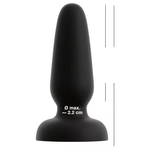 Black Velvets - dop anal din silicon cu ventuză (negru) - S