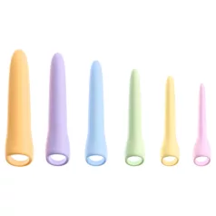   You2Toys Six in a Row 2.0 - set de 6 dildo-uri și dilatatoare din silicon (colorate)