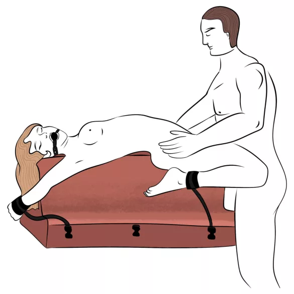 Liberator - pernă pentru sex cu cătușe (negru)