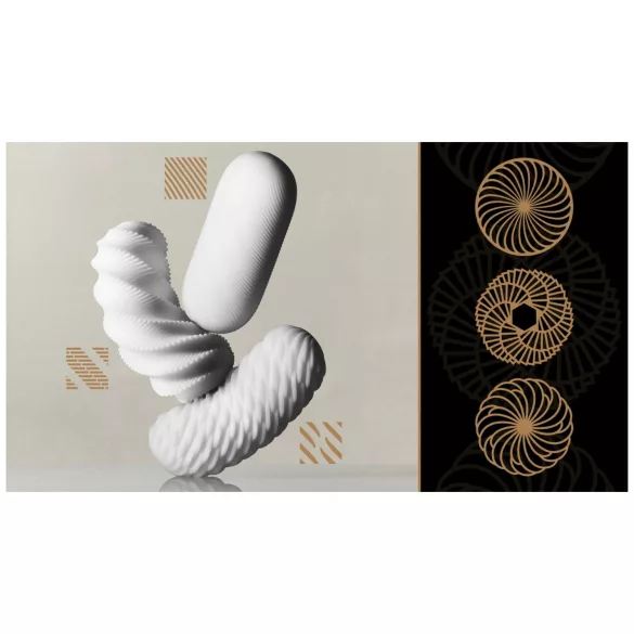 TENGA 3Dx Zen - masturbator cu model 3D (alb)