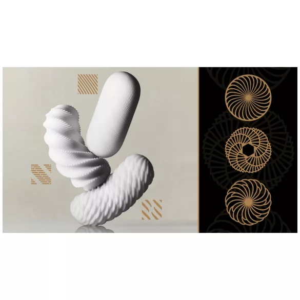 TENGA 3Dx Spiral - masturbator cu model spiral (alb)