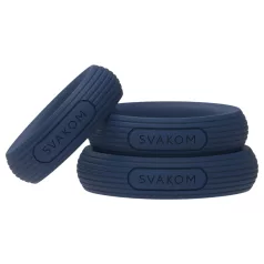   Svakom Triooo - set de inele pentru penis din silicon moale (albastru) - 3 buc.