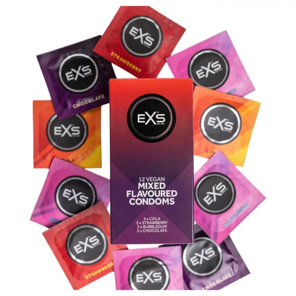 EXS - prezervative - arome mixte - 12 bucăți