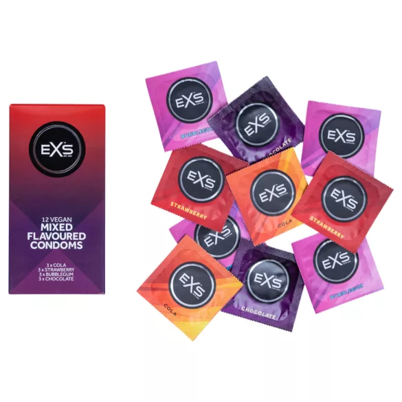 EXS - prezervative - arome mixte - 12 bucăți