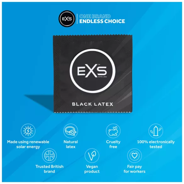 EXS Black - prezervative negre (48 bucăți)