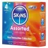 Skins - prezervative mixte - cu puncte, naturale, extra subțiri (4 bucăți)