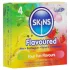 Skins - prezervative aromate - mentă, gumă de mestecat, banană, căpșună (4 bucăți)
