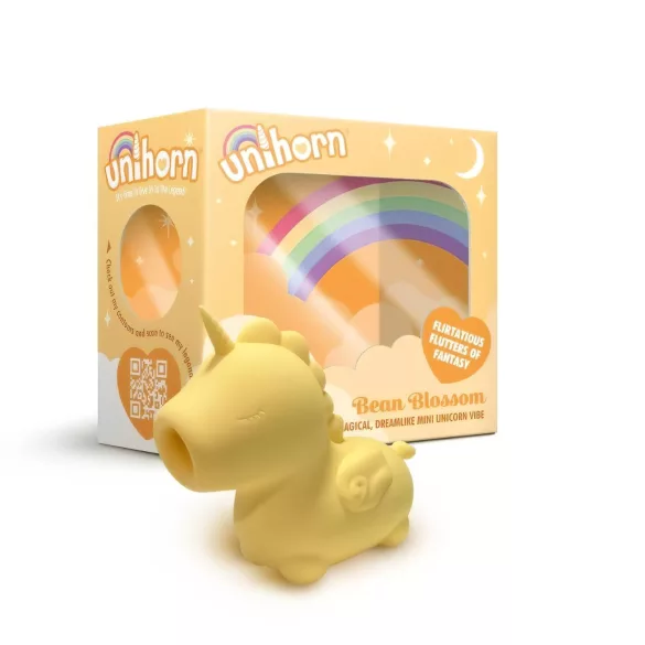 Unihorn Bean Blossom - vibrator clitoris unicorn reîncărcabil - galben