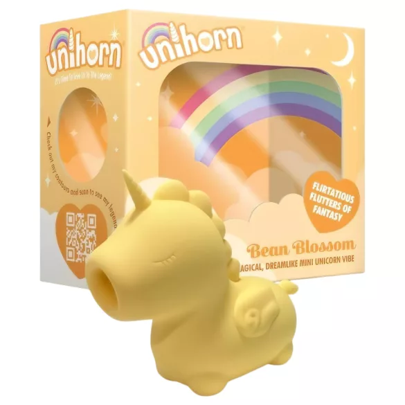 Unihorn Bean Blossom - vibrator clitoris unicorn reîncărcabil - galben